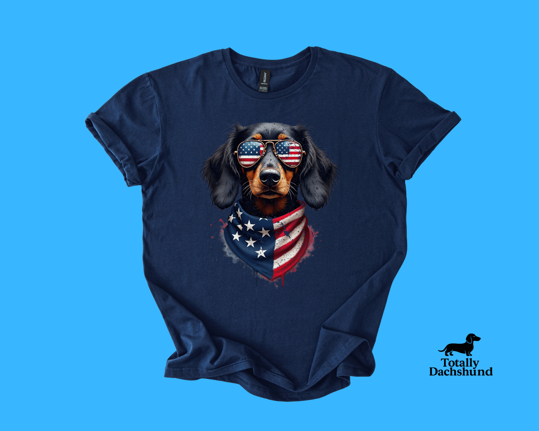 All-American Pup – Patriotic Dachshund Sunglasses & Bandana