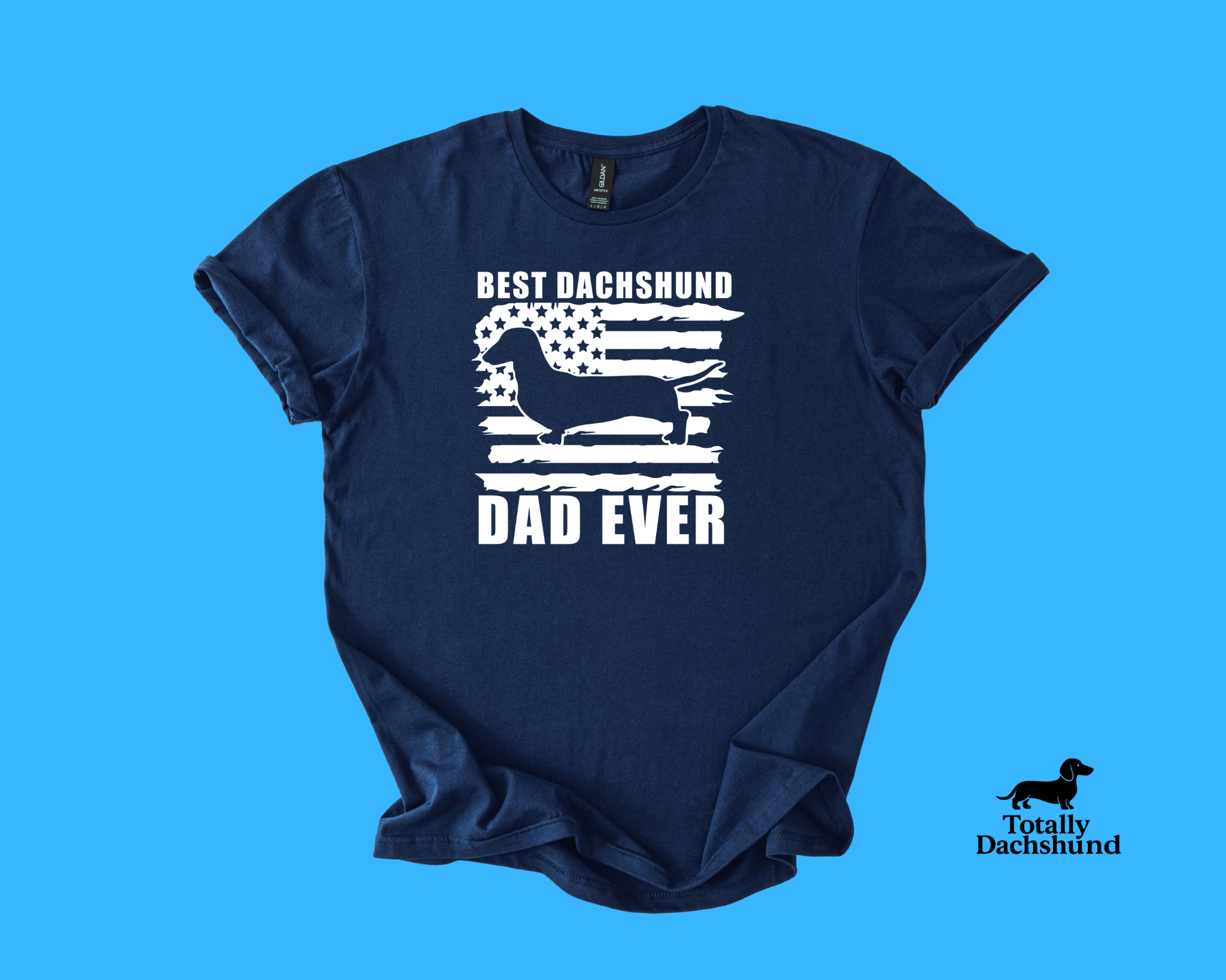 Best Dachshund Dad Ever Shirt – Patriotic American Flag Wiener Dog for Dog Lovers