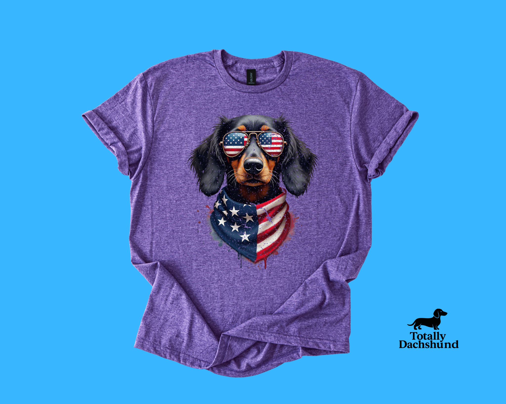 All-American Pup – Patriotic Dachshund Sunglasses & Bandana