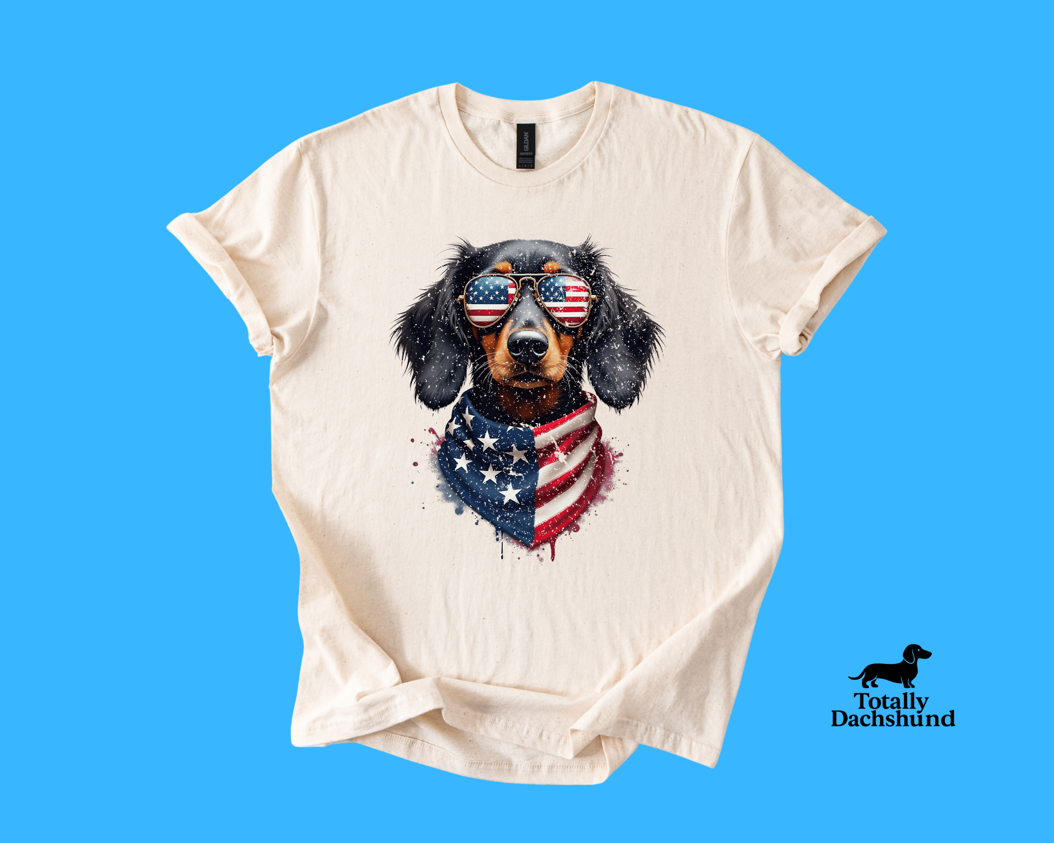 All-American Pup – Patriotic Dachshund Sunglasses & Bandana
