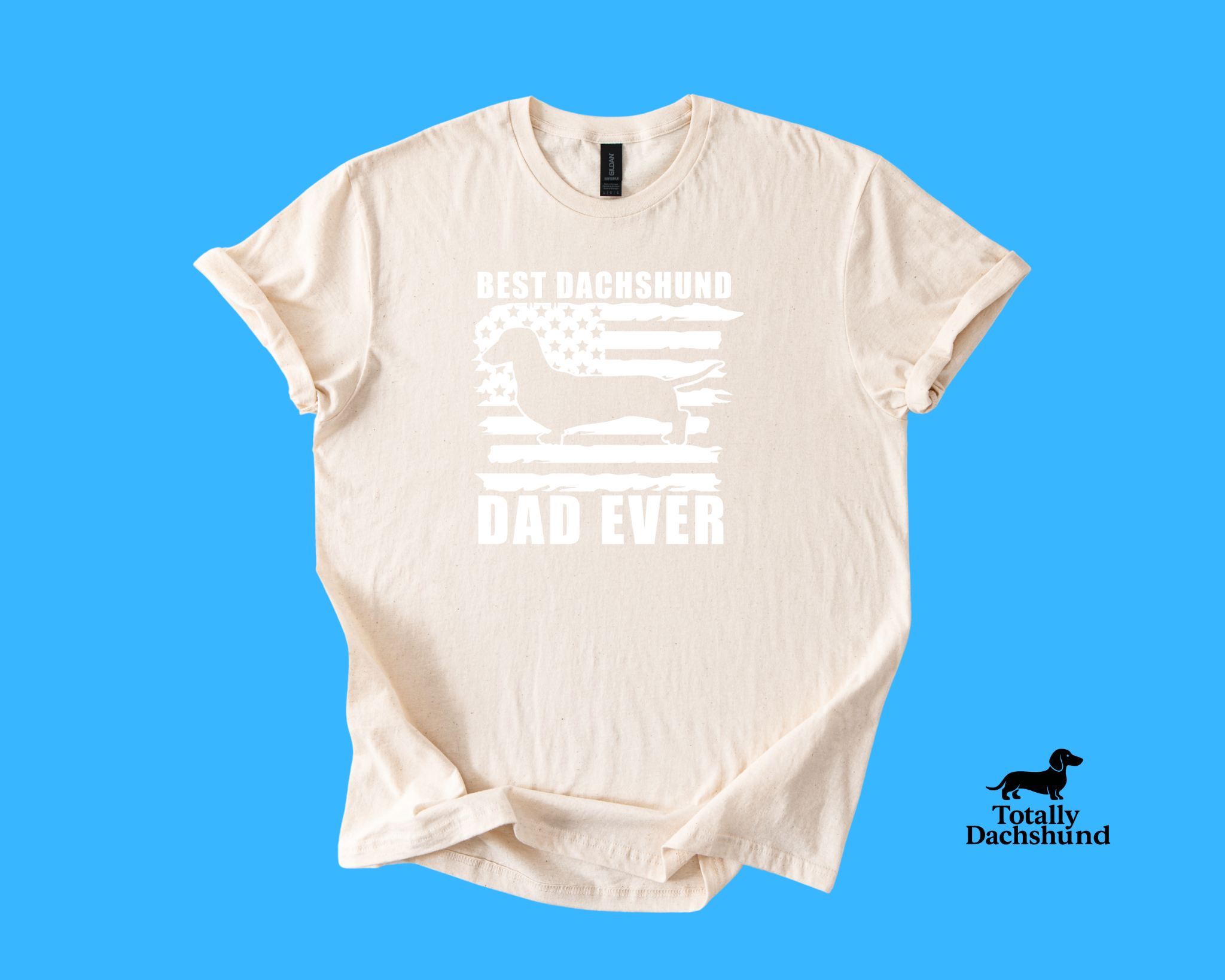 Best Dachshund Dad Ever Shirt – Patriotic American Flag Wiener Dog for Dog Lovers